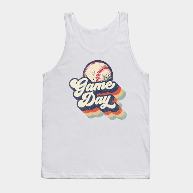 Retro Baseball Game Day Mother's Day Tank Top by Wonder man 